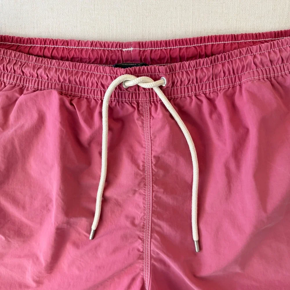 Brooks Brothers Swim Trunks XL Pink Nylon Mesh Lined Board Shorts 5.5 Inseam